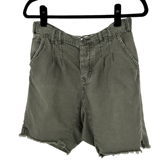 Free People Pants - We the Free People Olive Military Green Utility Shorts Frayed Hem OB963134